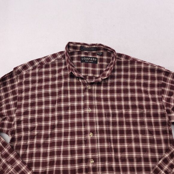 Reed St James Loafers Tartan Flannel Long Sleeve Button Shirt Mens Size L Brown - Picture 1 of 10
